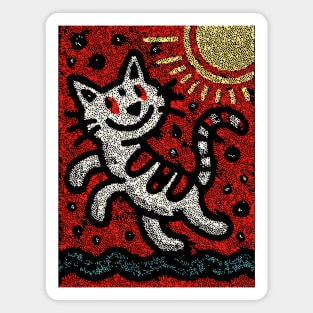 Prankster Cat | The Mischievous Sun Worshipper Magnet